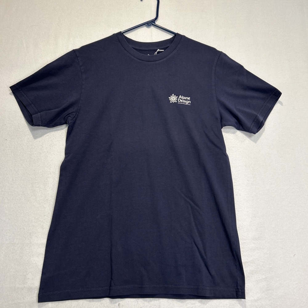 Alpine Design Hiking Mens T-Shirt Dark Navy Size Small Flower Boulder CO NWT $28
